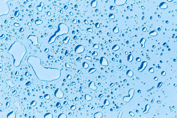 istock Blue water drop background, water drops on blue background 2155819615