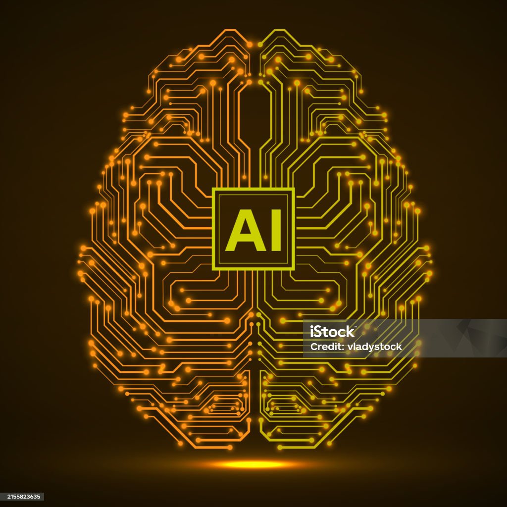 Abstract Technological Brain With Artificial Intelligence Stock ...