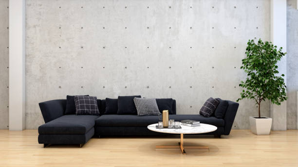 istock Large luxury modern bright interiors Living room mockup illustration 3D rendering image 2155824802