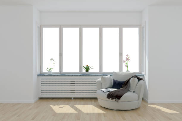 istock Large luxury modern bright interiors Living room mockup illustration 3D rendering image 2155824917