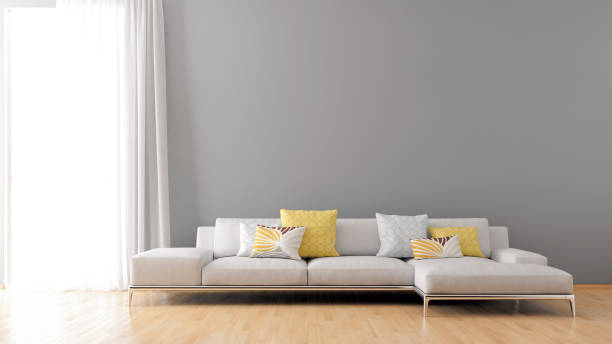 istock Large luxury modern bright interiors Living room mockup illustration 3D rendering image 2155825702