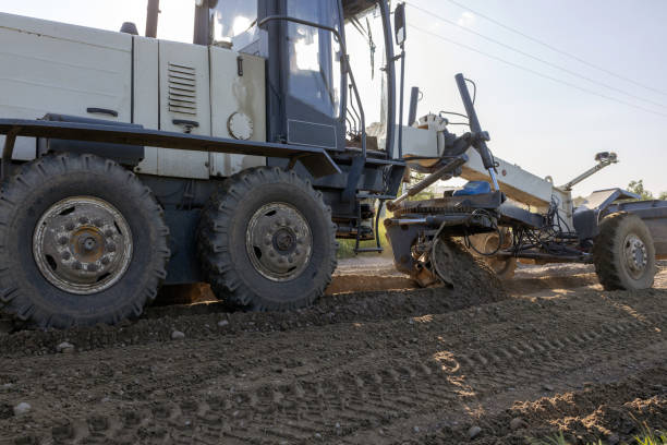 istock Road construction equipment. Road works concept 2155826476