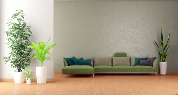 istock Large luxury modern bright interiors Living room mockup illustration 3D rendering image 2155827841