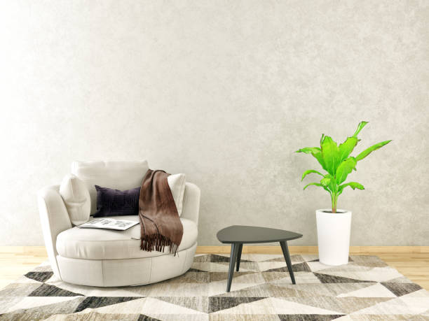 istock Large luxury modern bright interiors Living room mockup illustration 3D rendering image 2155827954