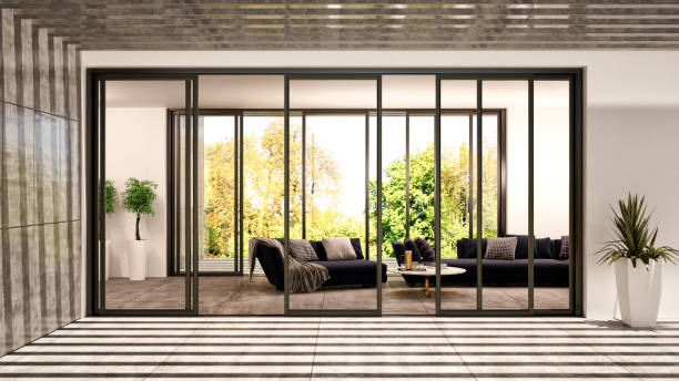 istock Large luxury modern bright interiors Living room mockup illustration 3D rendering image 2155828306