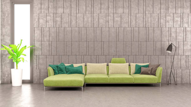 istock Large luxury modern bright interiors Living room mockup illustration 3D rendering image 2155828848