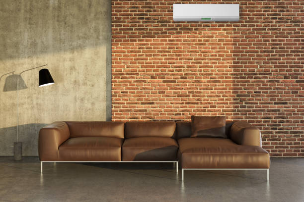 istock modern bright interiors room with air conditioning and remote control illustration 3D rendering 2155829108