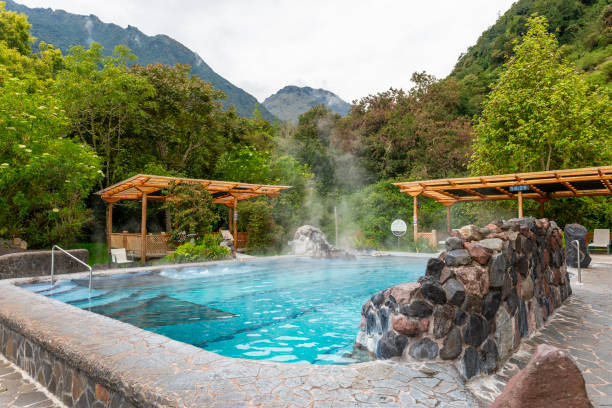 Papallacta public swimming pools near Quito, Ecuador.