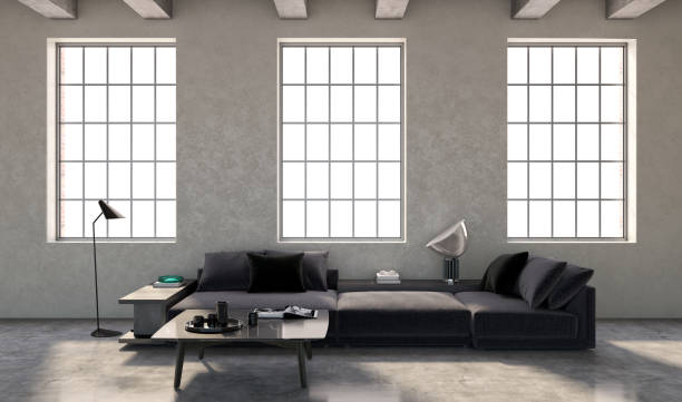 istock Large luxury modern bright interiors Living room mockup illustration 3D rendering image 2155834059