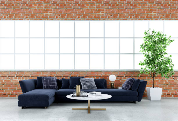 istock Large luxury modern bright interiors Living room mockup illustration 3D rendering image 2155836088