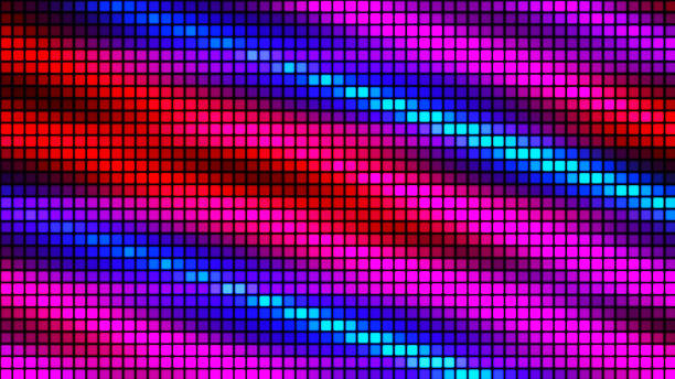 istock Colorful mosaic background in technology concept. Abstract colored LED squares. Technology digital square multicolored background. Bright pixel grid background. 3D rendering 2155839533