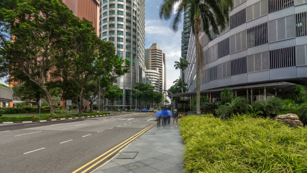 istock Downtown skyscrapers office buildings of modern megalopolis timelapse hyperlapse 2155840069