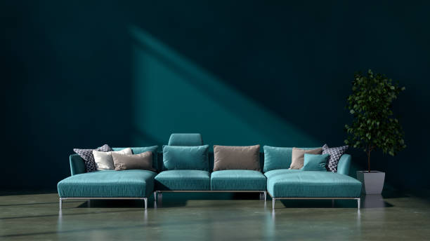 istock Large luxury modern bright interiors Living room mockup illustration 3D rendering image 2155840614