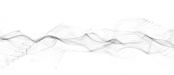 istock Digital dynamic wave of particles and lines. Abstract white futuristic background. Big data visualization. 3D rendering. 2155842972