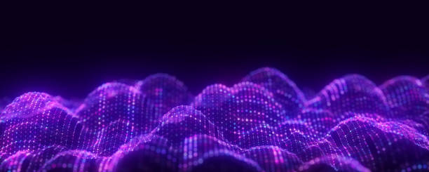 istock Dynamic blue wave of particles and lines. Abstract futuristic background. Big data visualization. 3D rendering. 2155842975
