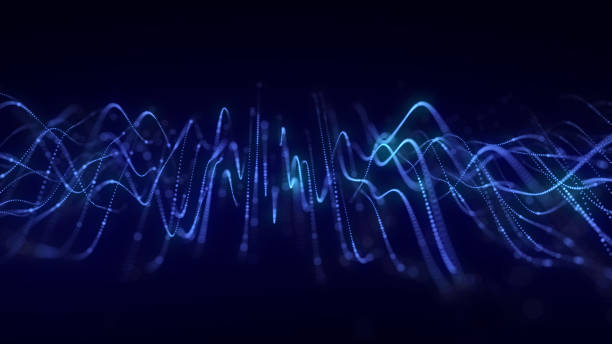 istock Dynamic blue wave of particles and lines. Abstract futuristic background. Big data visualization. 3D rendering. 2155843344