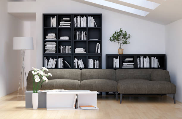 istock Large luxury modern bright interiors Living room mockup illustration 3D rendering image 2155845792