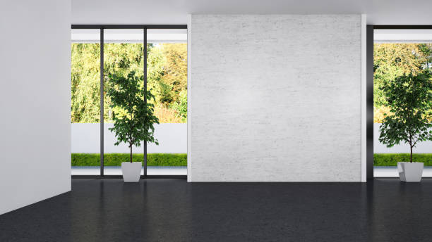istock Large luxury modern bright interiors Living room mockup illustration 3D rendering image 2155845814