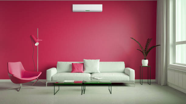 istock Large luxury modern bright interiors Living room mockup illustration 3D rendering image 2155846028