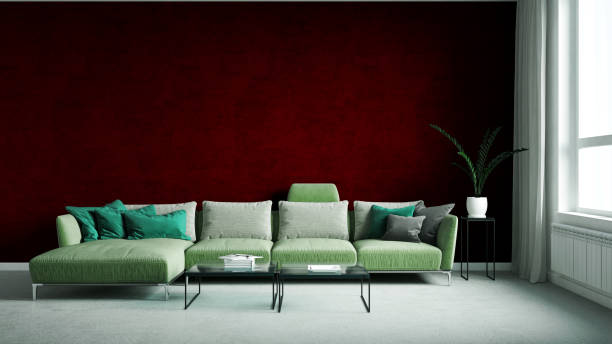 istock Large luxury modern bright interiors Living room mockup illustration 3D rendering image 2155846061