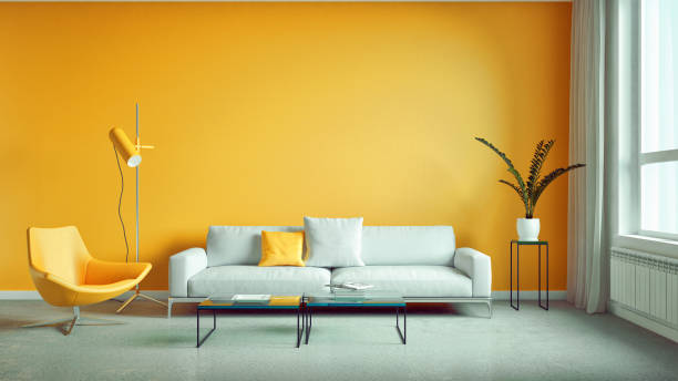 istock Large luxury modern bright interiors Living room mockup illustration 3D rendering image 2155846081