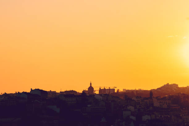portugal cityscape at sunset