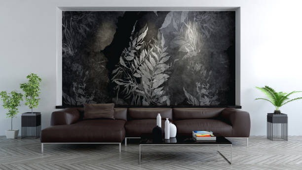 istock Large luxury modern bright interiors Living room mockup illustration 3D rendering image 2155852044
