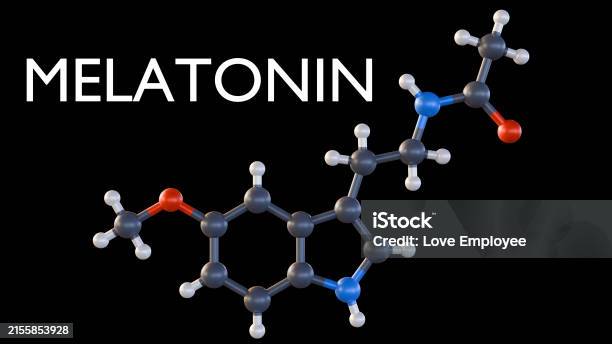 Melatonin Line Structure 3d Rendering Of Structure Of Melatonin Chemical Structure Stock Photo ...