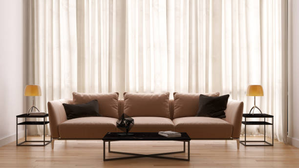 istock Large luxury modern bright interiors Living room mockup illustration 3D rendering image 2155854109