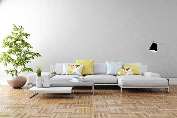 istock Large luxury modern bright interiors Living room mockup illustration 3D rendering image 2155855140