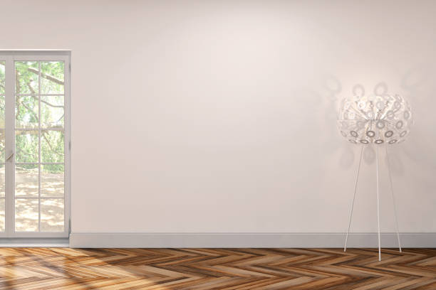 Photo of a room in a new house. With floor coating.