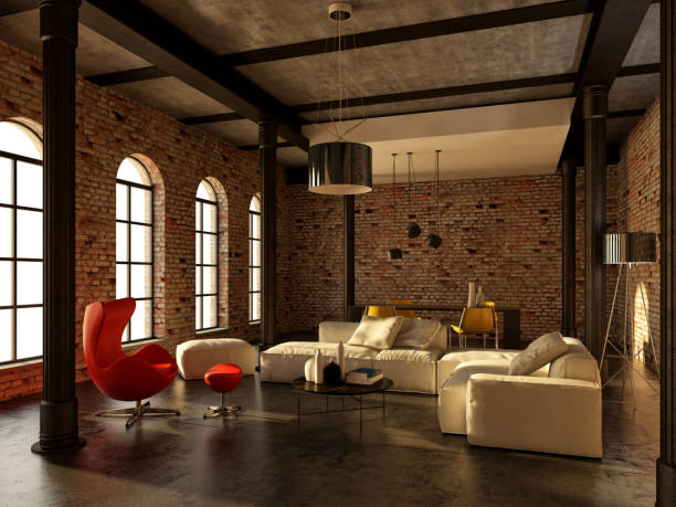 istock Large luxury modern bright interiors Living room mockup illustration 3D rendering image 2155855194