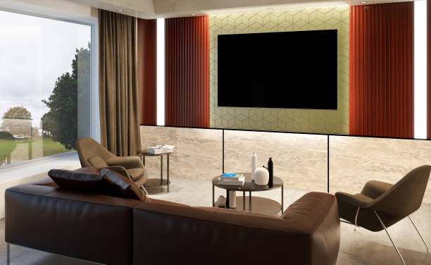 istock Large luxury modern bright interiors Living room mockup illustration 3D rendering image 2155855822