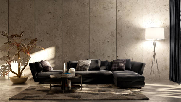 istock Large luxury modern bright interiors Living room mockup illustration 3D rendering image 2155855896