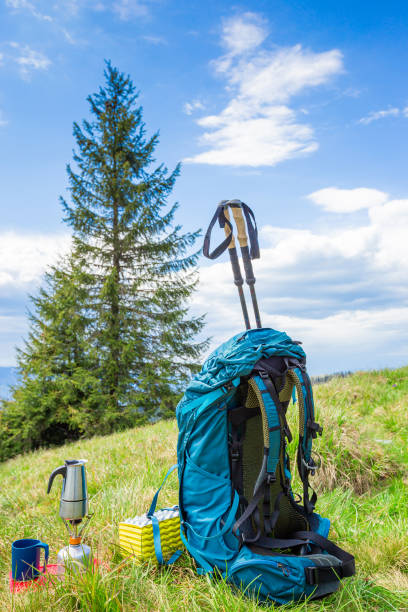 istock Hiking in the mountains with a backpack. 2155857597