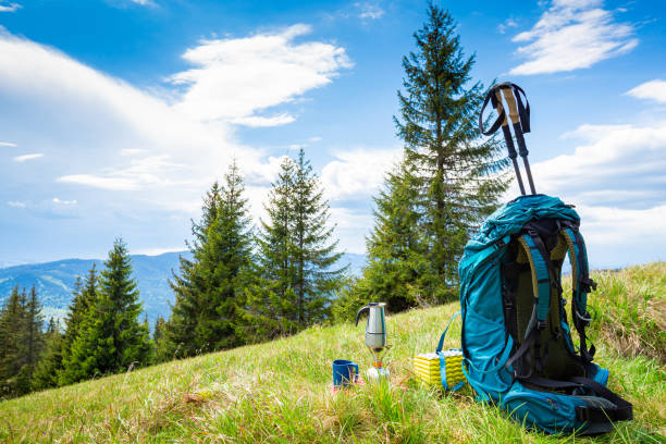 istock Hiking in the mountains with a backpack. 2155857959
