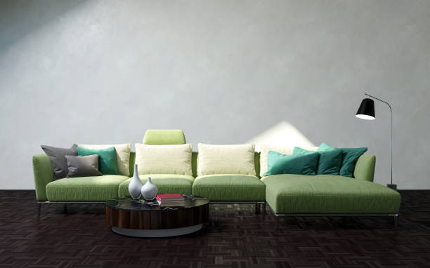 istock Large luxury modern bright interiors Living room mockup illustration 3D rendering image 2155858377