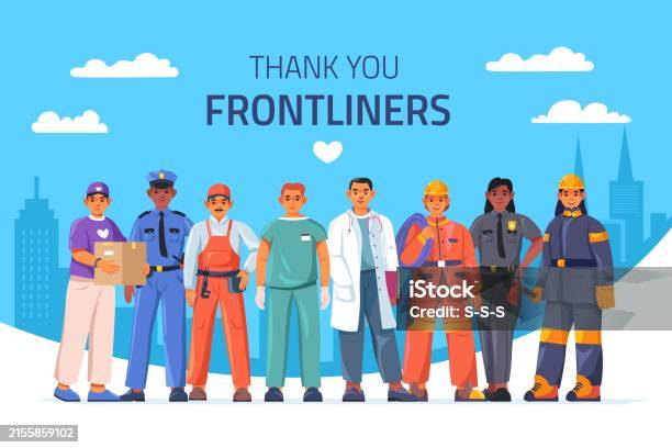 Front Line Worker Essential Workers Frontline Professional Worker Teamwork Hero Work ...