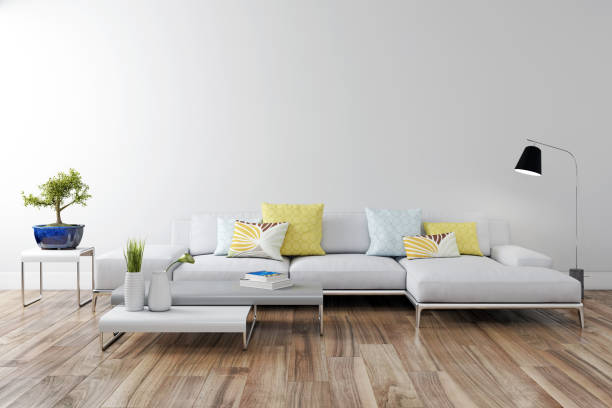 istock Large luxury modern bright interiors Living room mockup illustration 3D rendering image 2155859205