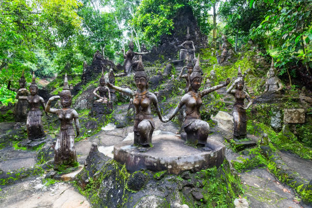 istock Ancient stone statues in secret Buddhism Magic Garden, Koh Samui, Thailand. 2155866508