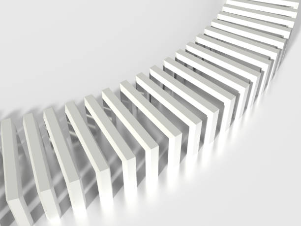 istock 3D illustration of a curved tunnel with light shining through it 2155869575
