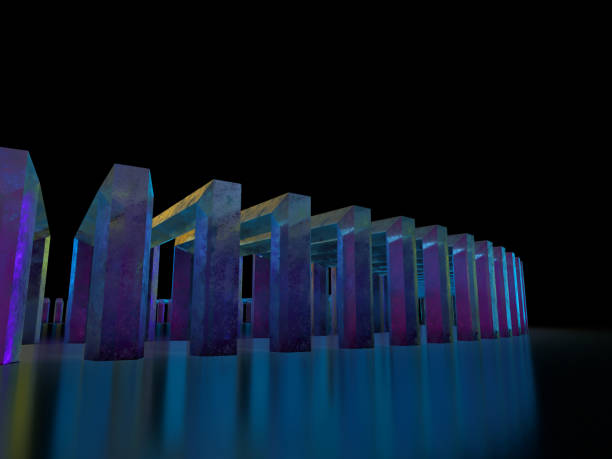 istock 3D illustration of a curved crystal tunnel 2155869591
