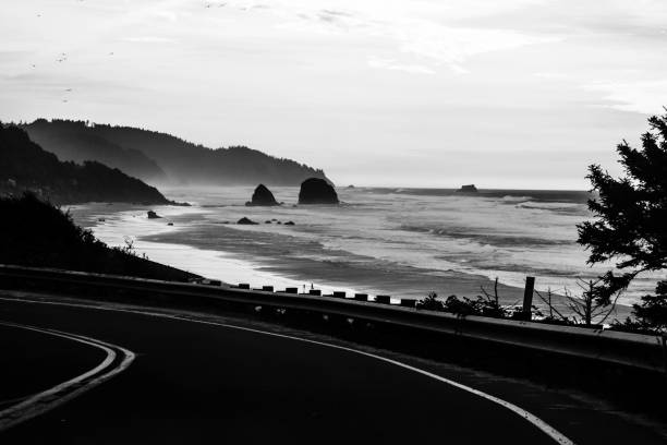 Scenic coastal road with cliffs and ocean views