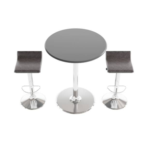 istock 3D illustration of stools and a table on white background 2155875009