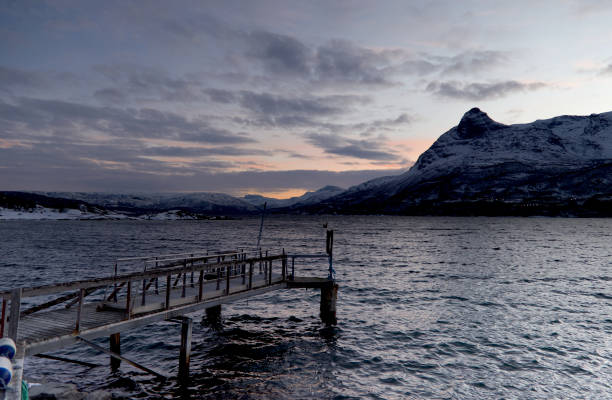 A Norwegian fjord during the arctic night