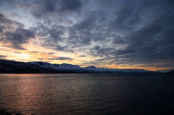 A Norwegian fjord during the arctic night