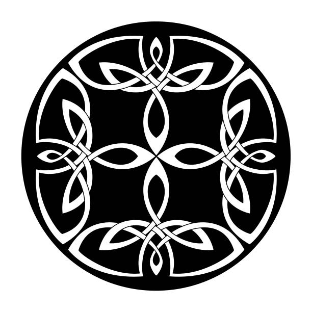 Ancient round decorative pattern. Decorative element vector illustration. Architectural element.