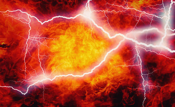istock Background of fire. Explosion of energy. (Strength, danger, power concept) 2155876794