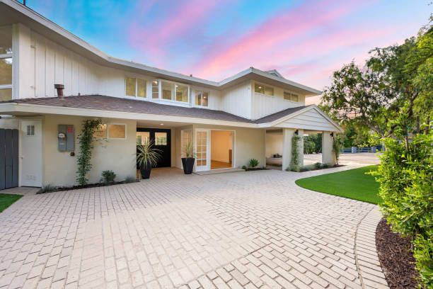 istock Remodeled Los Angeles home yard with lush trees 2155877188
