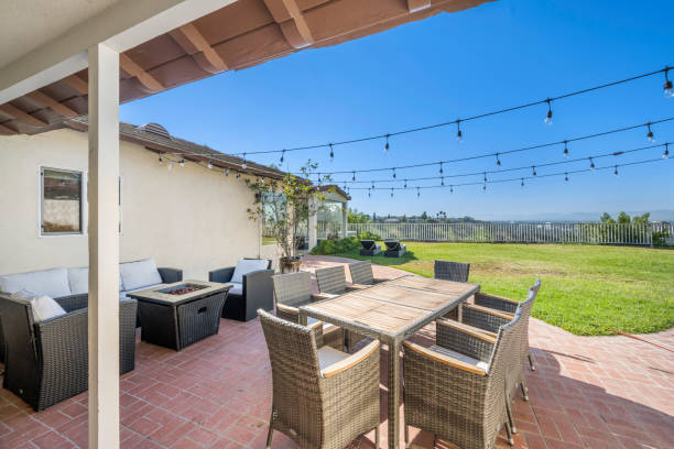 istock Spacious patio with fire pit and grill in Hidden Hills, CA 2155877861